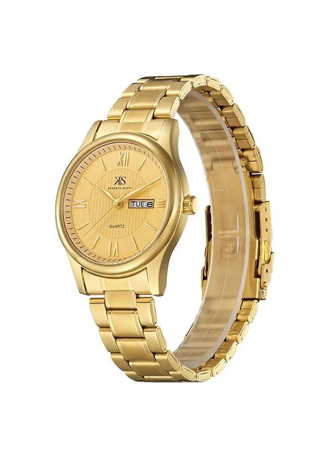 Kenneth Scott Men's Champagne Dial Analog Watch - K23029-GBGC