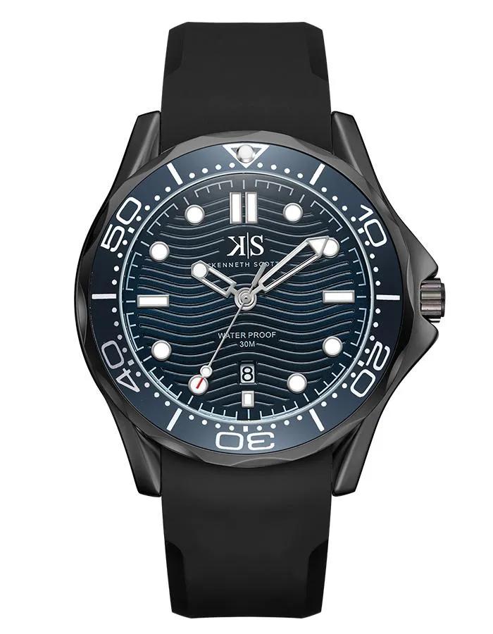 Kenneth Scott Men's Navy Blue Dial Analog Watch - K22009-BSBN