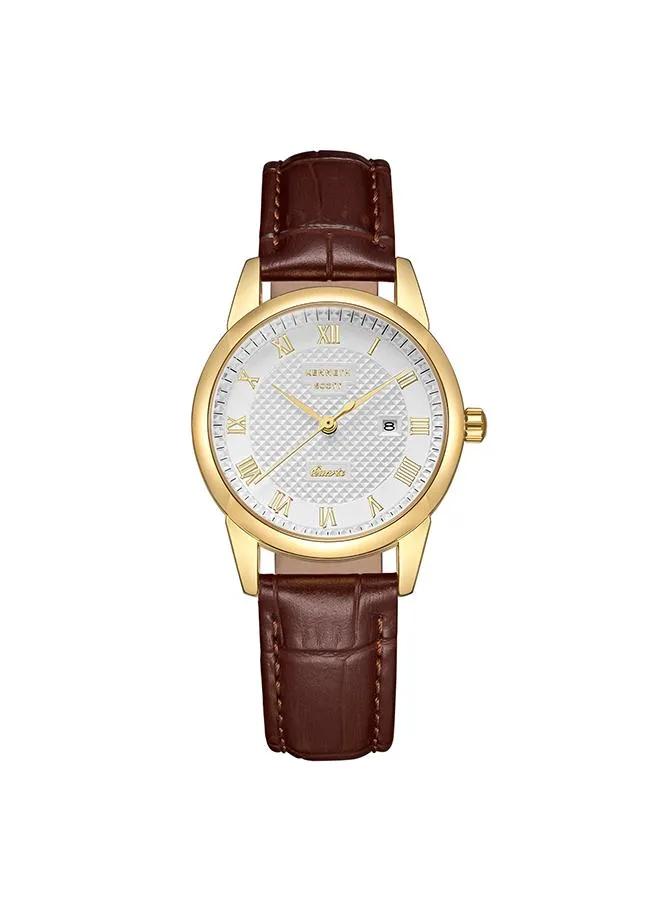 Kenneth Scott Women's Ivory Dial Analog Watch - K23530-GLDI