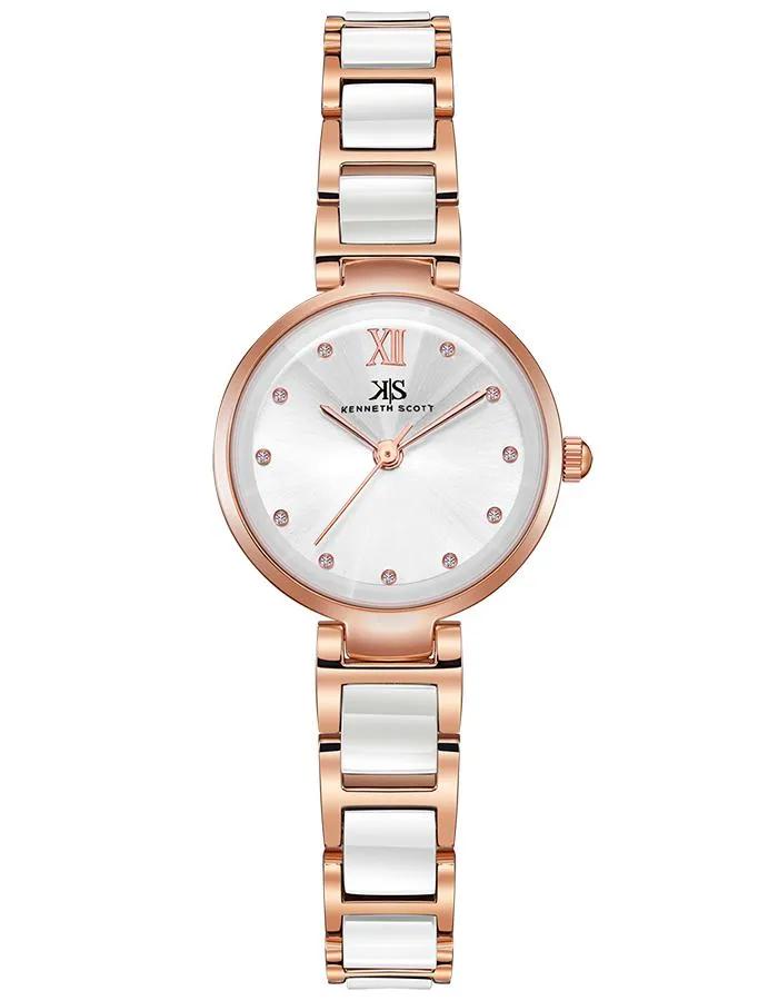 Kenneth Scott Women's White Dial Analog Watch - K22531-KCWW