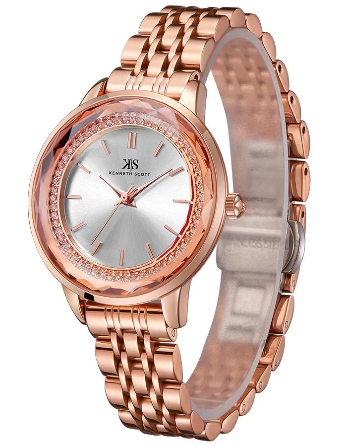 Kenneth Scott Women's White Dial Analog Watch - K22532-RBKW